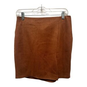 - Elegant Brown Suede Skirt